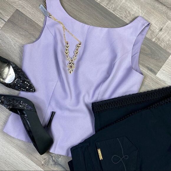 Eden Bridals Sleeveless Zipper Back Shell Tank Top Lilac Purple 14 - Picture 2 of 12